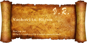 Vaskovits Rózsa névjegykártya