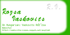 rozsa vaskovits business card